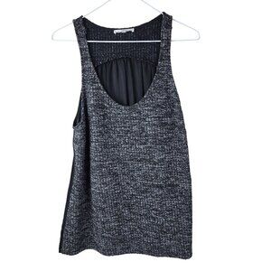 Drew Anthropologie Sleeveless Textured Black & Gray Tank Top L